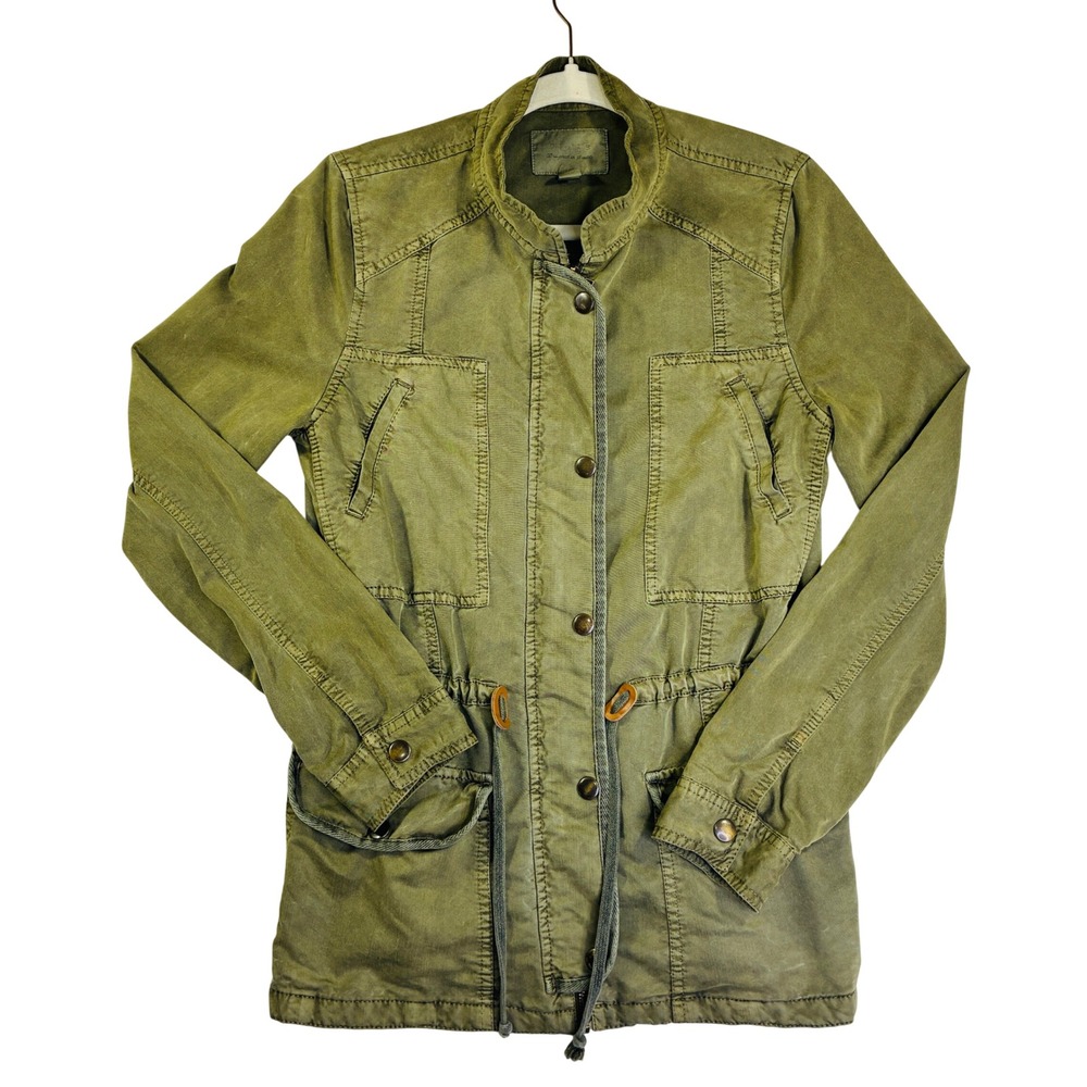 Hinge Womens Olive Green Utility Field Jacket Cinched Waist Size M